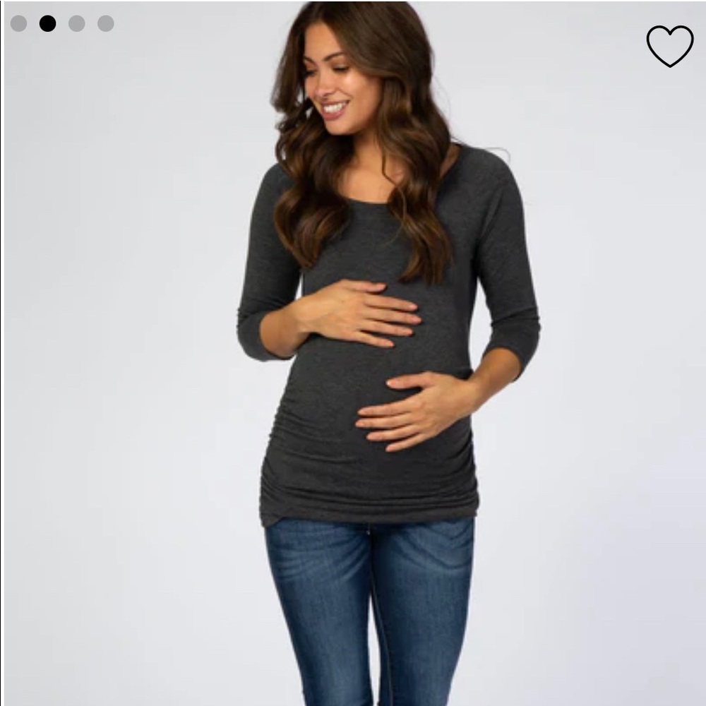 PinkBlush Basic Ruched Fitted Maternity Tops Bundle in Large